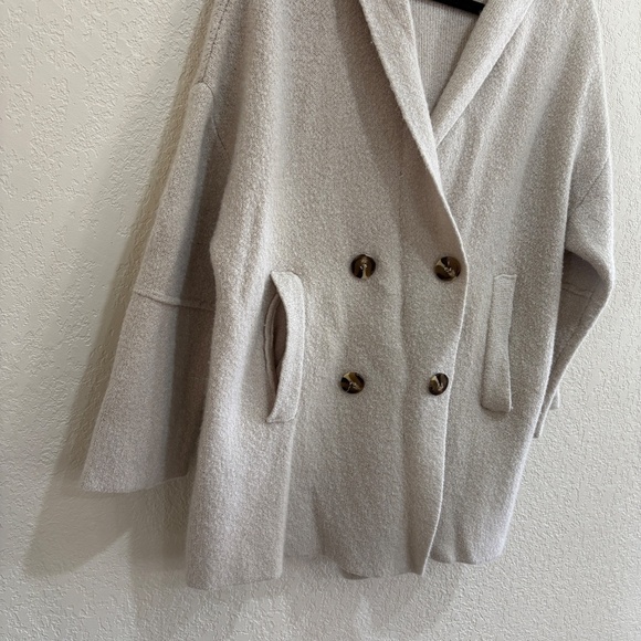 ZARA KNIT Hooded Double-Breasted Coatigan (fits oversized) - Picture 4 of 6